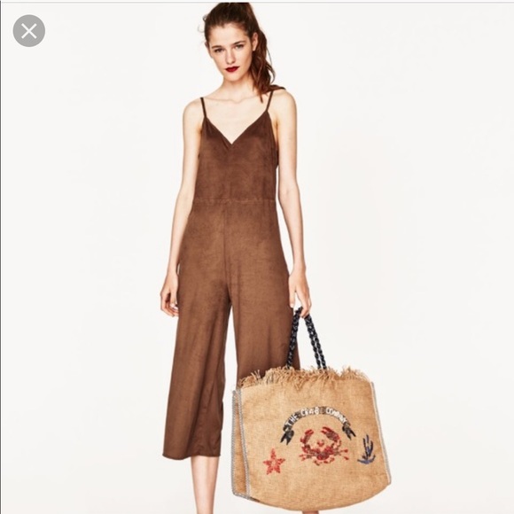 Zara Dresses & Skirts - Zara, brown suede jumpsuit